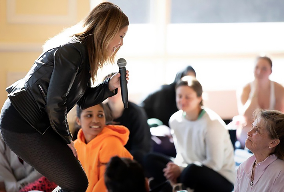 Spirit medium Tiffany Rice at a group reading.